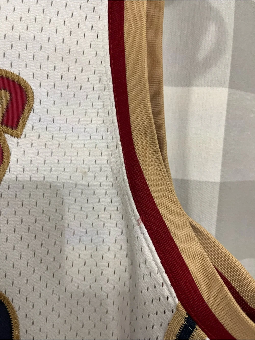 Nike White Kids Athletic Shorts with Red and Gold Trim
